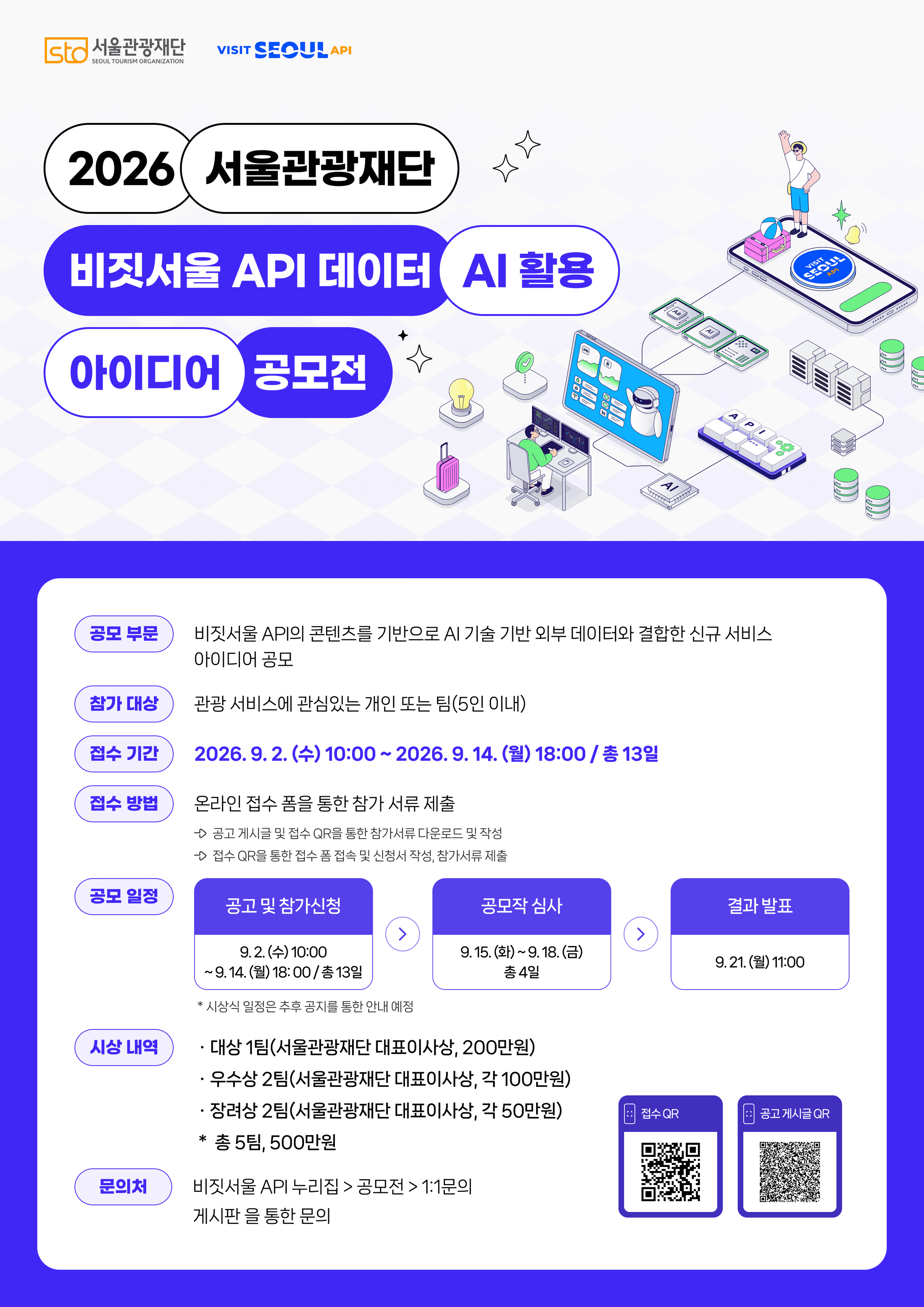 2026 서울관광재단 비짓서울 API 데이터‧AI 활용 아이디 공모전